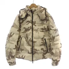 モンクレール MONCLER CHIMAY シメイ ダウン ジャケット ジップアップ フード 迷彩 カモフラ ロゴ 5 XXL ベージュ 茶 ブラウン 320914197205 /KW ■GY18のサムネイル
