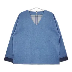 マイクラ 人気アイテム PO box Denim 新品 RIM.ARK 定価19800円 Vネック 60ISS30-0451 シャツ+ブラウス(長袖+七分)