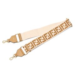 フェンディ / FENDI　ストラップ ユー / ショルダーストラップ　8AV134　キャンバス/レザー　ベージュ/ゴールド金具 【中古】 商品番号 S-158082