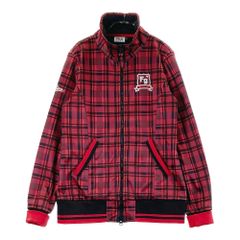 サイズ：L FILA GOLF フィラゴルフ  裏起毛 ジップジャケット チェック柄 レッド系 [240101438293] ゴルフウェア レディース ストスト