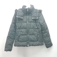 ◇ OLD NAVY ファー ジップアップ カジュアル ワントーン 長袖 ダウンジャケット サイズS ブラック レディース E  【1310130040333】