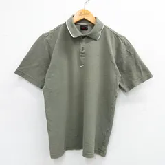 古着 ナイキ NIKE 半袖 ポロ シャツ キッズ ボーイズ 子供服 00s ワンポイントロゴ コットン クルーネック 濃緑 グリーン 25sep03