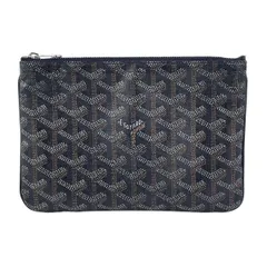極美品 GOYARD PVC クラッチバッグ ファスナー 総柄 グリーン 緑 極美品 GOYARD ゴヤール クラッチバッグ ジュバンス MM ポーチ