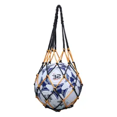 ☆ ブラック×イエロー ☆ ボールネット サッカー ボール 持ち運び ネット ボールネット ボールバッグ バック ボール入れ ボール収納 網袋 あみぶくろ 持ち歩き 収納 保管 ネットバッグ キャリーネット 簡単 絡みにくい 持ちやすい バスケットボールのサムネイル