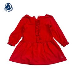 1485◯ petit bateau 女の子　ワンピース　74 フリル