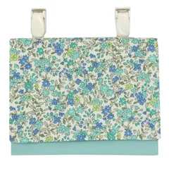 種類18:野花ブルー 移動ポケット 女の子 移動 ポシェット クリップ付き シンプル ティッシュケース ポケット 移動 ポーチ 子供用 手作り ハンドメイド 女子 リボン 花柄 小花 お花 フラワー 花 あじさい 北欧 風 苺 ブルー ラベンダー ピンク かわ