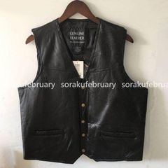 男性 本革ベスト オートバイバイカー レザーベスト メンズリアルレザーヴィンテージカジュアルノースリーブジャケットチョッキ xzjhifc#