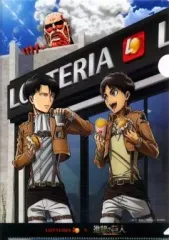 【中古】クリアファイル エレン＆リヴァイ A4クリアファイル 「ロッテリア×進撃の巨人」 進撃の巨人セット