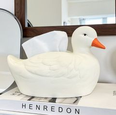 【アヒル】ティッシュボックス ティッシュケース ナプキンケース ナプキンホルダー アヒル  お洒落 モダン  オブジェ 置物 インテリア ホームデコ シンプル かわいい