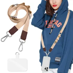 【特価商品】[Ganve] スマホストラップ 斜めがけ 首掛け 肩掛け 全機種対応 携帯ストラップ 長い 140cm 幅 2cm ナイロン ショルダーベルト丈夫 登山 サコッシュ用紐 長さ調節可能 スマホショルダー 軽量 耐久性 ネックストラップ 落下防止