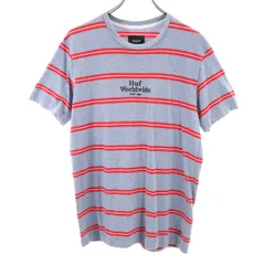 HUF ハフ ボーダー柄 半袖 Tシャツ M ブルー系 メンズ 古着