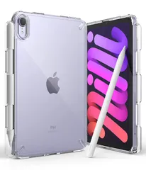 【在庫セール】2021第6世代用 透明 8.3インチ 米軍MIL規格取得] カバー [TPU+ポリカーボネートハイブリッド クリア 付き タブレットケース ストラップホール Qi充電対応 フタなし ペンシルホルダー Fusion ケース (Clear mini