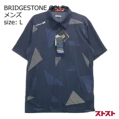 BRIDGESTONE GOLF ブリヂストンゴルフ 半袖ポロシャツ 総柄 ネイビー系 L [240001925850]#
