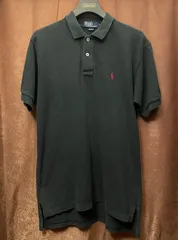 希少 MADE IN USA製 Polo by Ralph Lauren 半袖鹿の子ポロシャツ ブラック Sサイズ