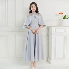 ママ パーティードレス パーティドレス 結婚式 ワンピース 披露宴 卒業式 入学式 発表会 二次会 春夏秋冬 フォーマル レディース ロング丈 袖レース 春 夏 秋 冬 xiuhua14