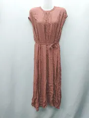 ◇ ⊂ green label relaxing グリーンレーベル リラクシング ノースリーブ 膝丈 ワンピース サイズM ブラウン レディース E  【1409240050650】