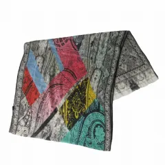 ETRO エトロ ペイズリー柄 カシミヤ ウール シルク大判ストール サイズ65×240cm マルチカラー メンズ レディース