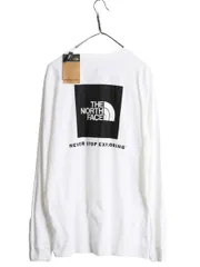 【お得なクーポン配布中!】 デッドストック ノースフェイス 両面 プリント 長袖 Tシャツ メンズ M / ロンT The North Face アウトドア ボックスロゴ バックプリント 白