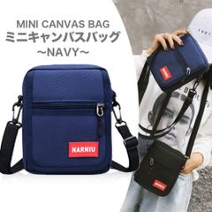 ミニキャンバスバッグミニバッグショルダーバッグ帆布ネイビーJ57