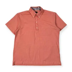 PS Paul Smith ポールスミス BD ボタンダウン 鹿の子 半袖 ポロシャツ L/オレンジ系 メンズ