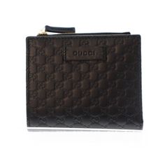 美品】グッチ 二つ折り財布 グッチシマ ブラック ユニセックス 510318 