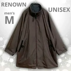 【即決ご希望額はコメントへ】 美品　レナウン　CHARGE　ジャンパー　ジップアップ　ブルゾン　ブラウン　Ｍ　コート　アウター　スタンドカラー　ミドル丈　オーバーサイズ　ビッグシルエット　ポリエステル　ビジネス　通勤　ユニセックス　防風　裏地あり　ジャケット