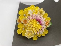 髪飾り セット品 箱入 黄色･白･紫 花 和つう co421-0019