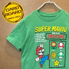 USA輸入古着 スーパーマリオSUPER MARIO アイテムイラスト 半袖tシャツ 緑L