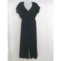 ◇ merlot メルロー コットン ニット Vネック 半袖 サロペット ブラック レディース  【中古】 【1204200001648】のサムネイル