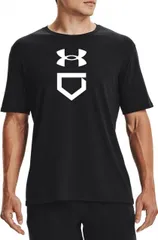【送料無料】 アンダーアーマー メンズ Tシャツ トップス Under Armour Men's Baseball Plate Short Sleeve T-Shirt Black/White