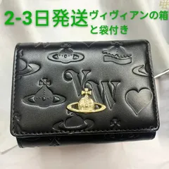 美品 未使用　Vivienne Westwood ヴィヴィアンウエストウッド ショートウォレット　　エンボス　加工シープスキン　レザー　財布  カード入れ　小銭入れ　気質 レディース　可愛いウォレット 折りたたみ財布　13154ブラック三つ折りたたみ財布