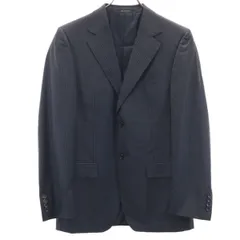 GUCCI グッチ スイス製 ストライプ柄 テーラードジャケット 48 チャコール メンズ 古着