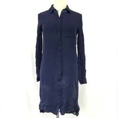 ダイアン フォン ファステンバーグ/Diane von Furstenberg★100％シルク/長袖シャツワンピース【0/レディースS/紺/navy】dress◆cBH442<sale>
