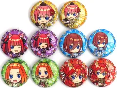 【中古】バッジ・ビンズ 全10種セット 「五等分の花嫁*×ドン・キホーテ/アピタ トレーディング缶ラメバッジ 百鬼夜行ちびキャラver.」