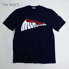 モンクレール MONCLER メンズ 半袖 Tシャツ 8C00058 89A17 クルーネック ロゴ 7A9 NAVY【お取り寄せ】