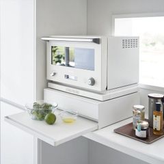 【メーカー直送】tower《 ツーウェイ キッチン家電下引き出し&スライドテーブル タワー 》レンジ下 収納 ラック 2WAY レンジ台 電子レンジ テーブル 引き出し 作業台 キッチン収納 台所 レンジラック 棚 炊飯器 2007 2008 ホワイト ブラッ