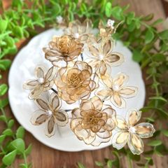 薔薇の髪飾り《ブルー》 ＊アメリカンフラワー ＊ディップフラワー