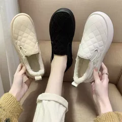 美脚 ムートンブーツ スリッポン レディース 防水 ボアシューズ 裏ボア 裹起毛 ぺたんこ フラット 歩きやすい靴 暖かいxiaokb68