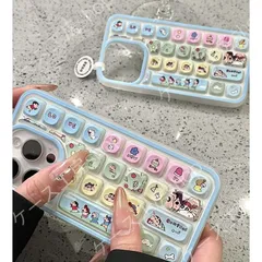 iPhone16クレヨンしんちゃんキーボード風 iPhone ケース｜iPhone15/14/13iPhone 12  iPhone 12 Pro  iPhone 12 Pro Max対応 ユニークデザイン ショック吸収 ファン必携