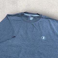 US古着 Champion チャンピオン ワンポイント Tシャツ L グレー