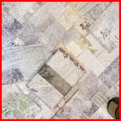 Ta Merry コラージュ 素材 デザインペーパー 詰め合わせ 背景紙 紙もの 素材本 シール レトロ ペーパー 100枚 大容量 ヴィンテージ クラシック アンティーク おしゃれ かわいい レース 花（レースとフラワー）