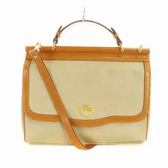 ニナリッチ NINA RICCI ハンドバッグ ショルダー 2WAY PVC レザー ロゴ ゴールド金具 総柄 茶 ブラウン ベージュ ■GY18 /MQ