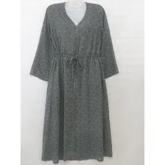 ◇ Kastane カスタネ 総柄 Vネック 長袖 ロング ワンピース サイズF グレー系 マルチ レディース P  【中古】 【1208250002068】