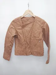 ◇ ◎ ●未使用● mysty woman タグ付 フェイクレザー 長袖 ライダースジャケット サイズM ブラウン系 レディース P  【1403180012297】