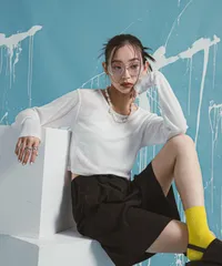 夢展望公式 [新品未使用] クロップドシアーロンＴ [ホワイト] 他カラー別ページ有 bohmal カットソートップス カットソートップス・Ｔシャツ（長袖） 535269-01