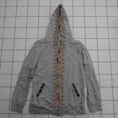 ◇ ⊆  RimLimit 刺繍デザインパーカー グレー系 Mサイズ レディース E  【1508250041242】