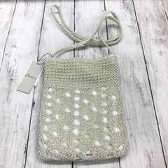新品【 QUON 】レディース マクラメメタルミニショルダー オフホワイト