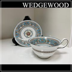 ウェッジウッド フロレンティーン ターコイズ カップ＆ソーサー ピオニー 1客セット WEDGWOOD FLORENTINE オリエンタル オシャレ ギリシャ ティーカップ 紅茶  【RU0109-5】