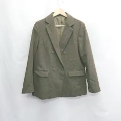 ◇ Θ UNIQLO ユニクロ 柄あり 長袖 テーラードジャケット サイズL ブラウン系 レディース メンズ E  【1504210001585】