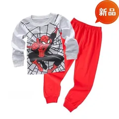 新品 スパイダーマン 長袖パジャマ 上下セット 100cm-130cm 男の子 綿 寝巻き 秋冬 ハロウィン